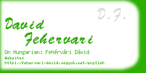david fehervari business card